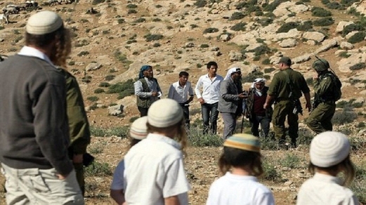 مستوطنون يعتدون على أراضي الفلسطينيين جنوب نابلس