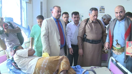 مقبولي والمتوكل والقيسي يتفقدون الجرحى بمجمع الساحل الغربي بالحديدة