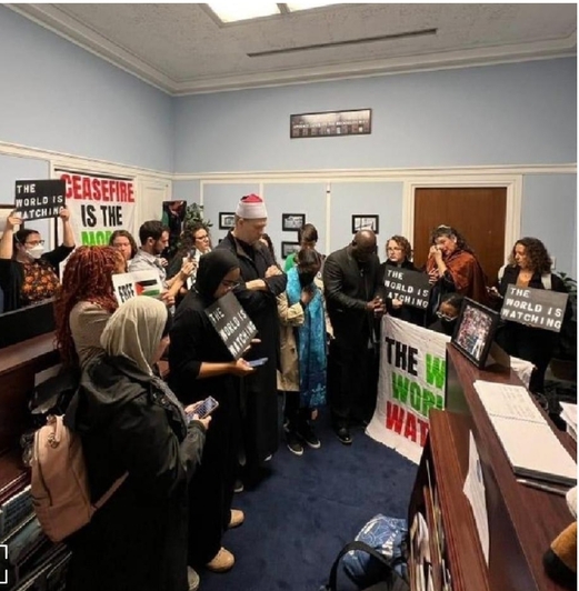 اعتصام بمكتب زعيم الديمقراطيين الأميركي احتجاجًا على العدوان على غزة