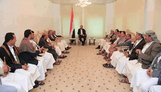 الرئيس المشاط يلتقي رئيس مجلس النواب ونائبه ووزير الإدارة المحلية وقيادة محافظة حجة