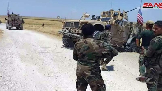 الجيش السوري يجبر مدرعات أمريكية على العودة إلى قواعدها السابقة