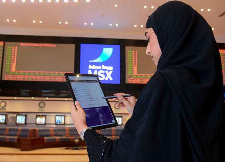 انخفاض مؤشر بورصة مسقط 0.44 %