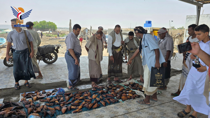 وزير الزراعة والثروة السمكية ومحافظ الحديدة يزوران مراكز الإنزال السمكي في الدريهمي