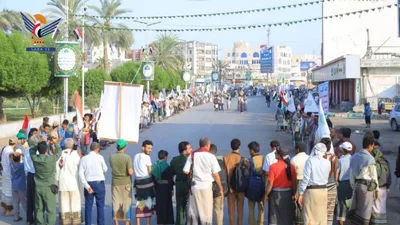 وقفة حاشدة في الحديدة تبارك الانتصارات واحتفاء بعيد ثورة 21 سبتمبر