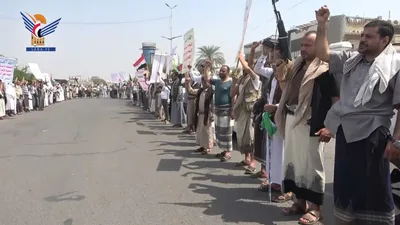وقفات حاشدة بالحديدة تؤكد الجهوزية للخيارات الكبرى ردًا على تصعيد العدو