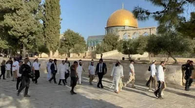 مستوطنون يقتحمون الأقصى بحماية مشددة من قوات العدو الإسرائيلي