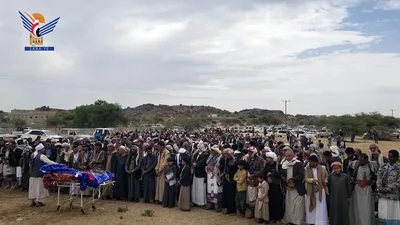 تشييع جثمان الشيخ عبدربه عبدالقادر الطاهري بمديرية السوادية في البيضاء 