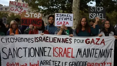 تظاهرة في باريس تندد بالمجازر الإسرائيلية المرتكبة بحق الفلسطينيين