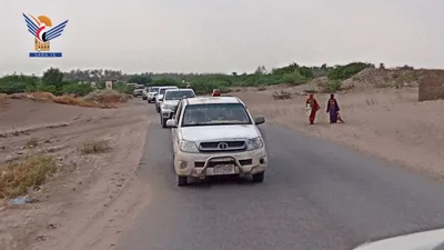 قافلة من الاتحاد والجمعيات الزراعية بالحديدة للمرابطين في جبهات الخوخة وحيس