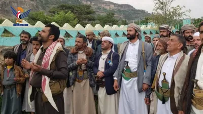 تشييع جثمان الشهيد هيلان النقيب بمديرية الطويلة في المحويت