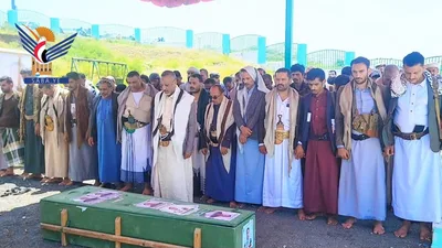 تشييع جثمان الشهيد حفظ الله المقسم في مديرية التعزية  