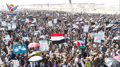 مسيرات حاشدة بصعدة ثباتاً مع فلسطين ونفيراً في مواجهة العدوان السعودي