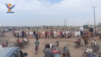 وقفة حاشدة في مديرية حيس بالحديدة تعلن النفير لمواجهة العدو السعودي