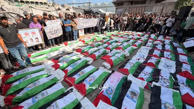 "حماس": تشييع 100 شهيد في غزة غالبيتهم أطفال يذكّر بحجم الجرائم الإسرائيلية