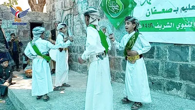 فعالية ووقفة ومسير بمديرية صعفان في محافظة صنعاء بذكرى المولد النبوي